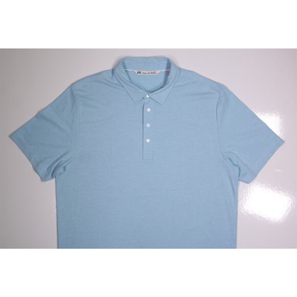 Travis Mathew Light Blue Cotton Performance Golf Polo Shirt Men's XL - Picture 3 of 7